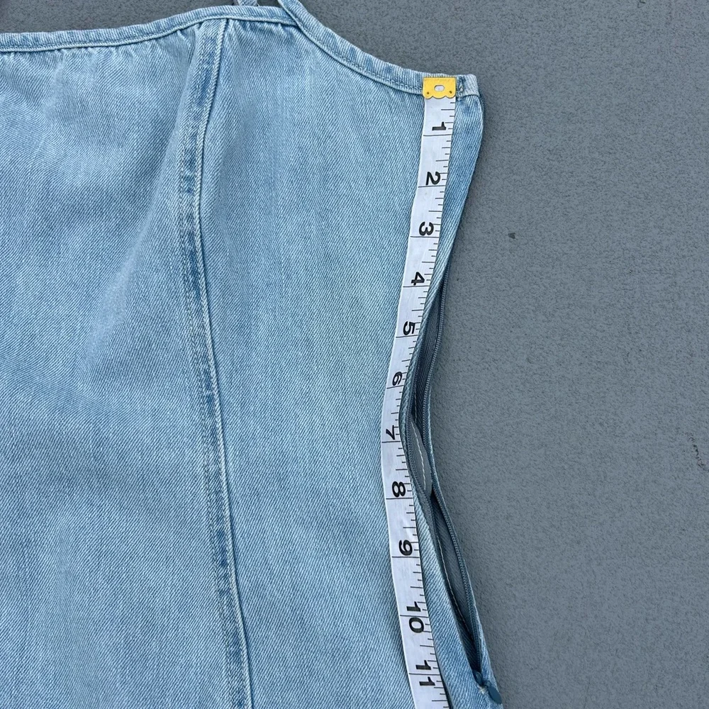 254.INDIGO REIN Women’s Light Wash Denim Mermaid Maxi Dress - Picture 10 of 12